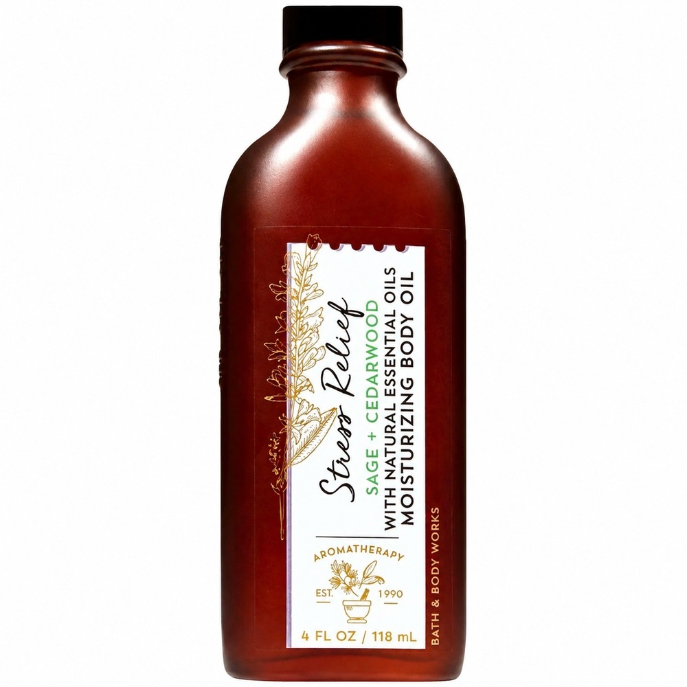 Bath & Body Works Aromatherapy Stress Relief Sage Cedarwood Body Oil Retired New